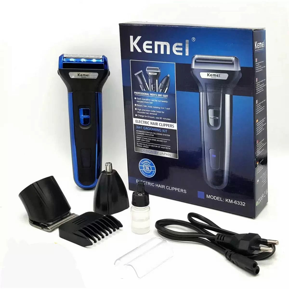 Kemei 3 In 1 Electric  Rechargeable Shaving Machine